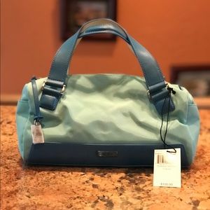 Tumi Slouchy Satchel nylon and leather NWT